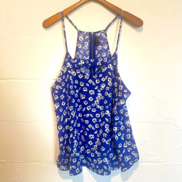 Zenobia Tops - Floral Tank with Zipper